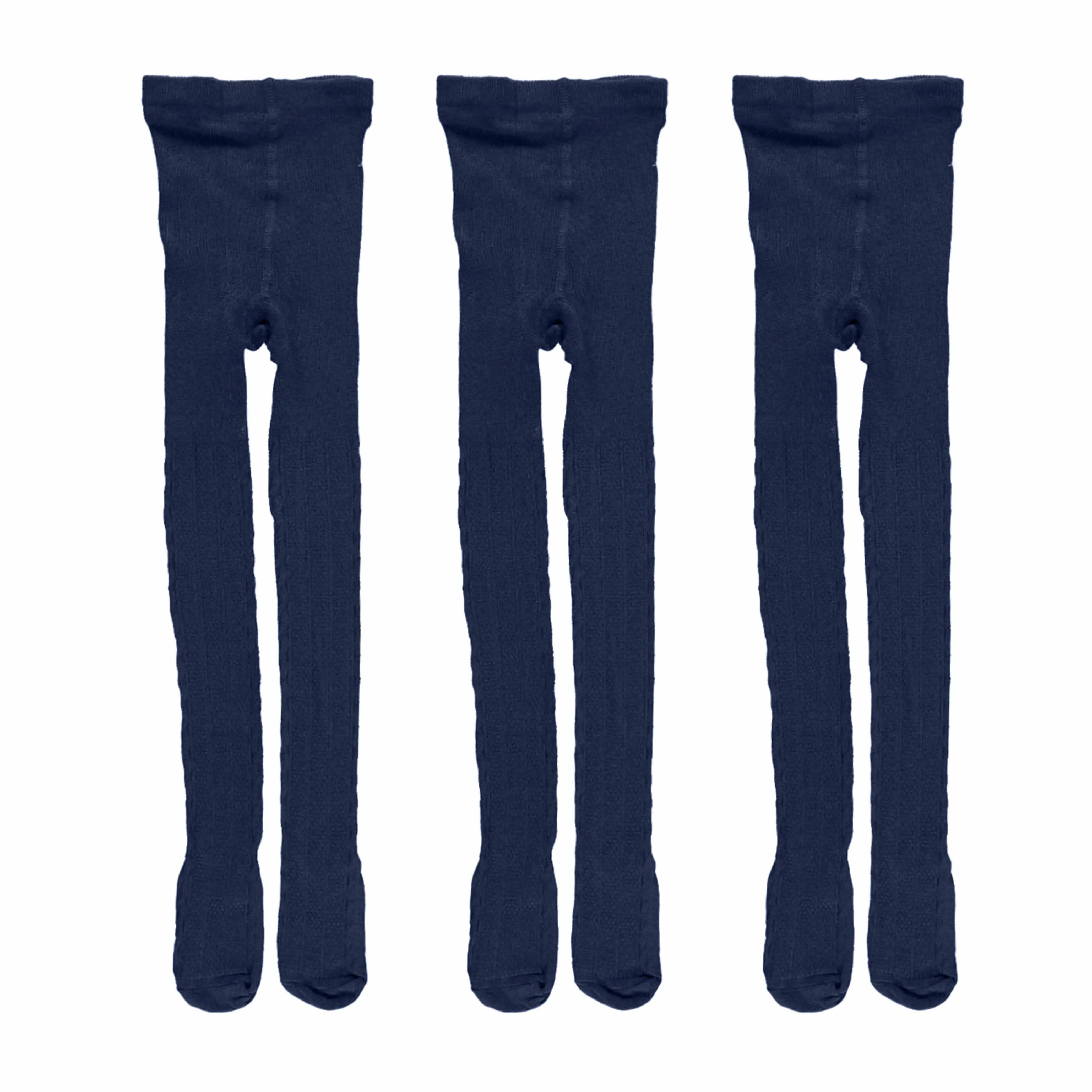 3 Girls Stockings Footed Tights Uniform Kids Toddler Ballet Dance Pantyhose Navy