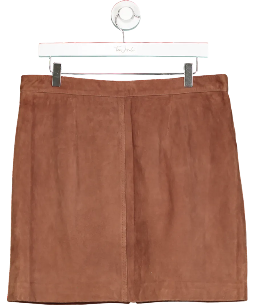 All Saints Brown Taylor Suede Skirt UK 14