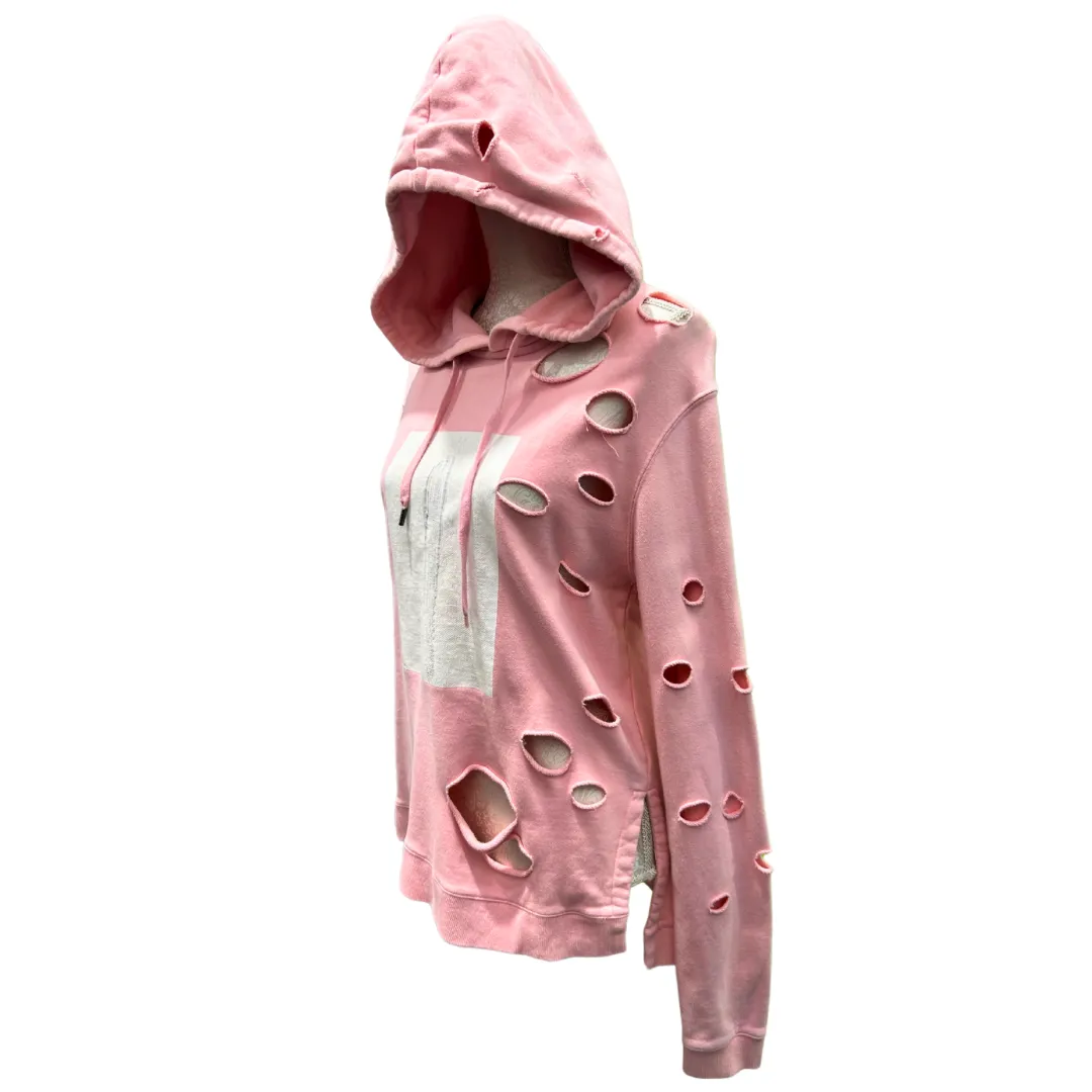 Baby Pink C2H4 LA “Not A Human Being” Distressed Hoodie