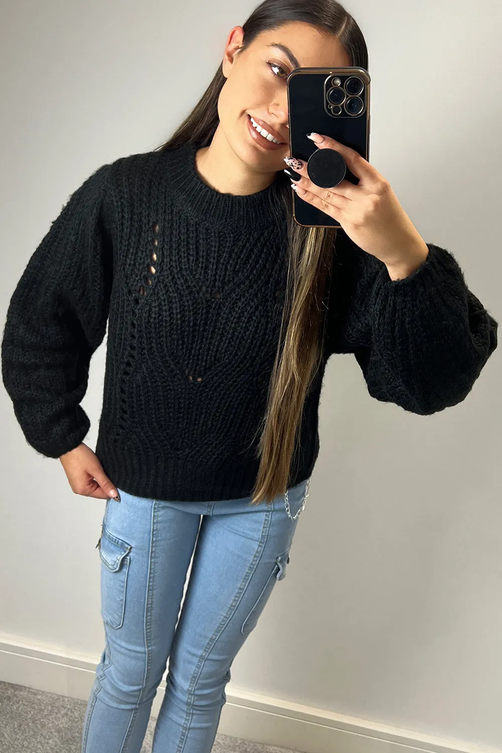 Brianna Black Chunky Knit Jumper