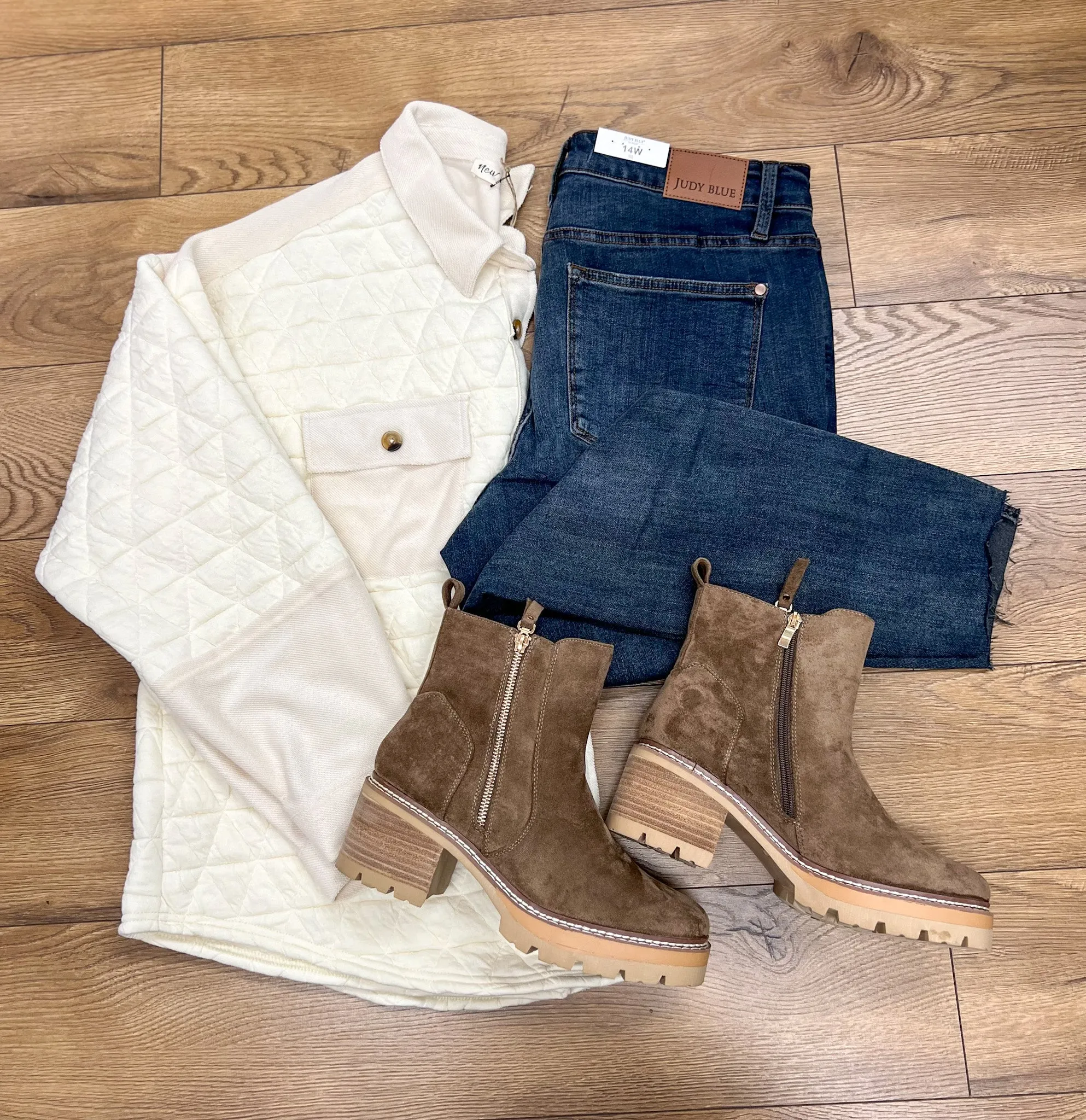 Calling On You Curvy Cream Quilted Shacket