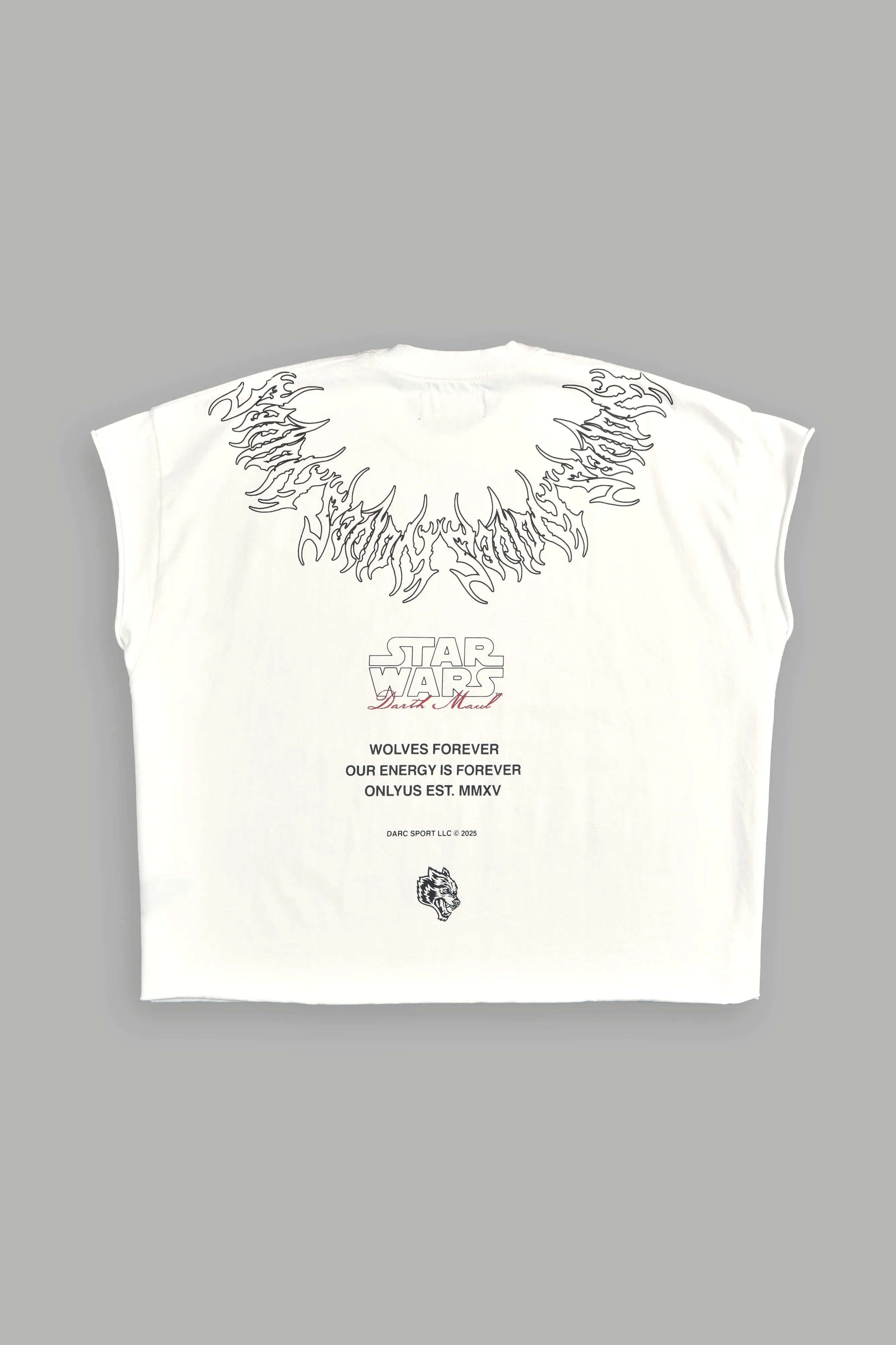 Dark Apprentice "Grunge" Cut Off Tee in Cream