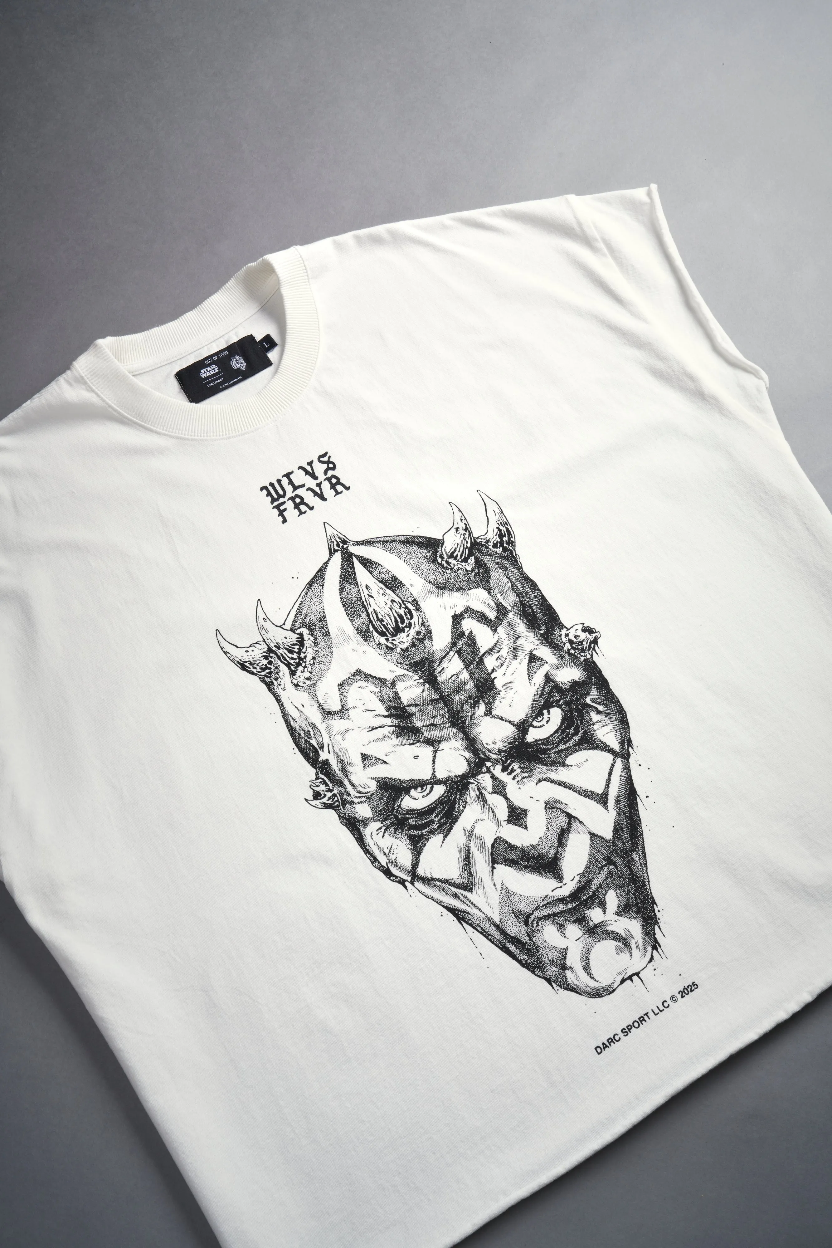 Dark Apprentice "Grunge" Cut Off Tee in Cream