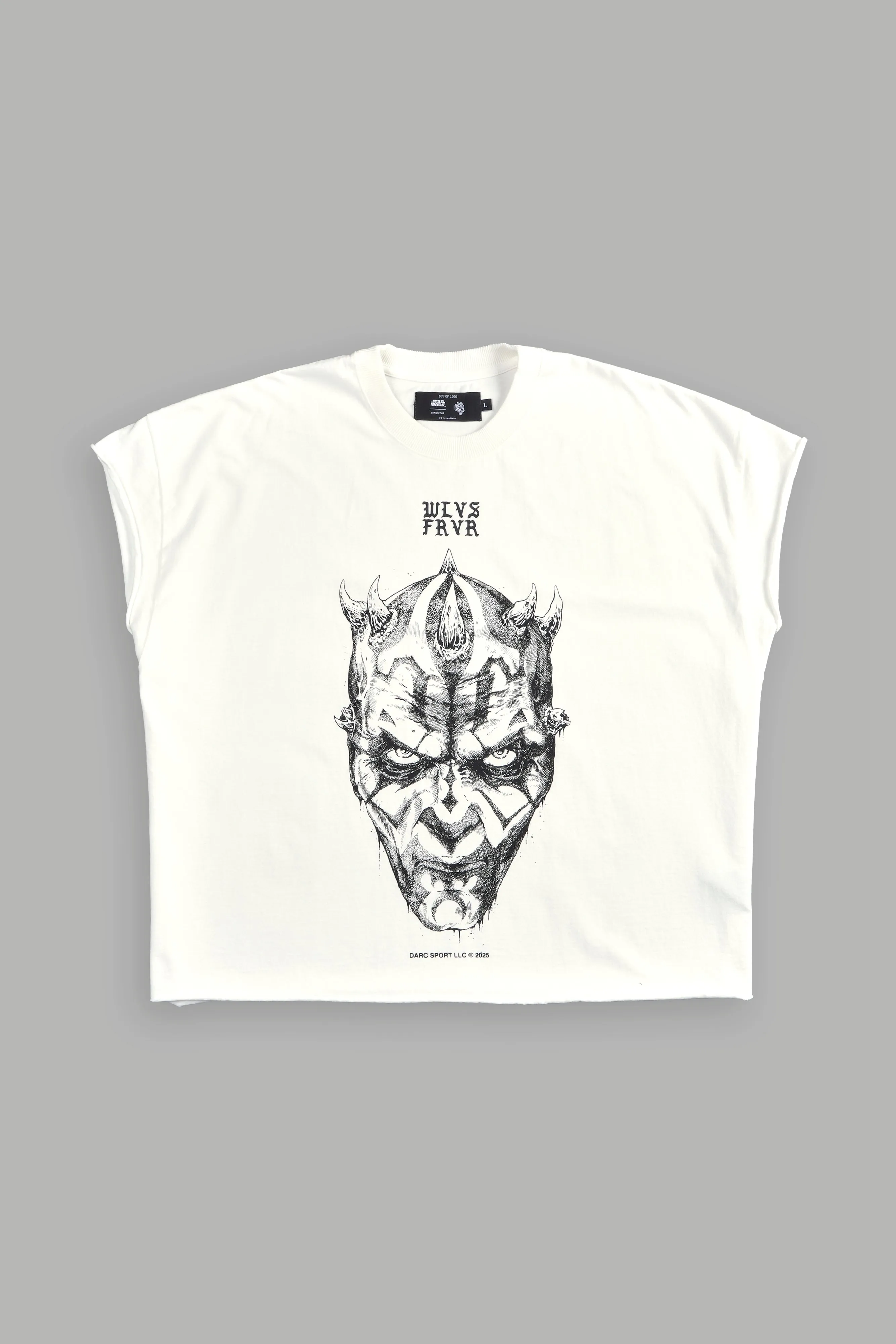 Dark Apprentice "Grunge" Cut Off Tee in Cream