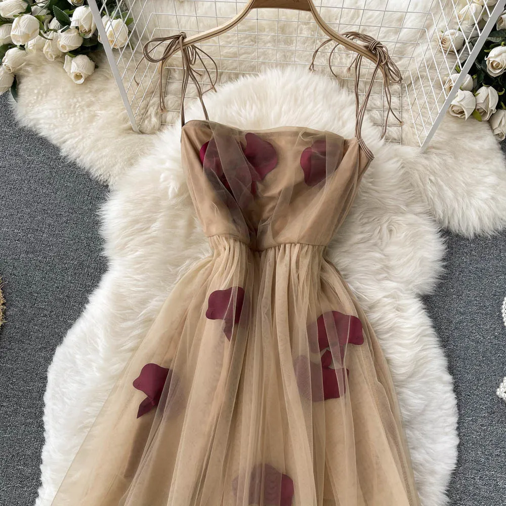 Fairy Patched Mesh Halter Dress