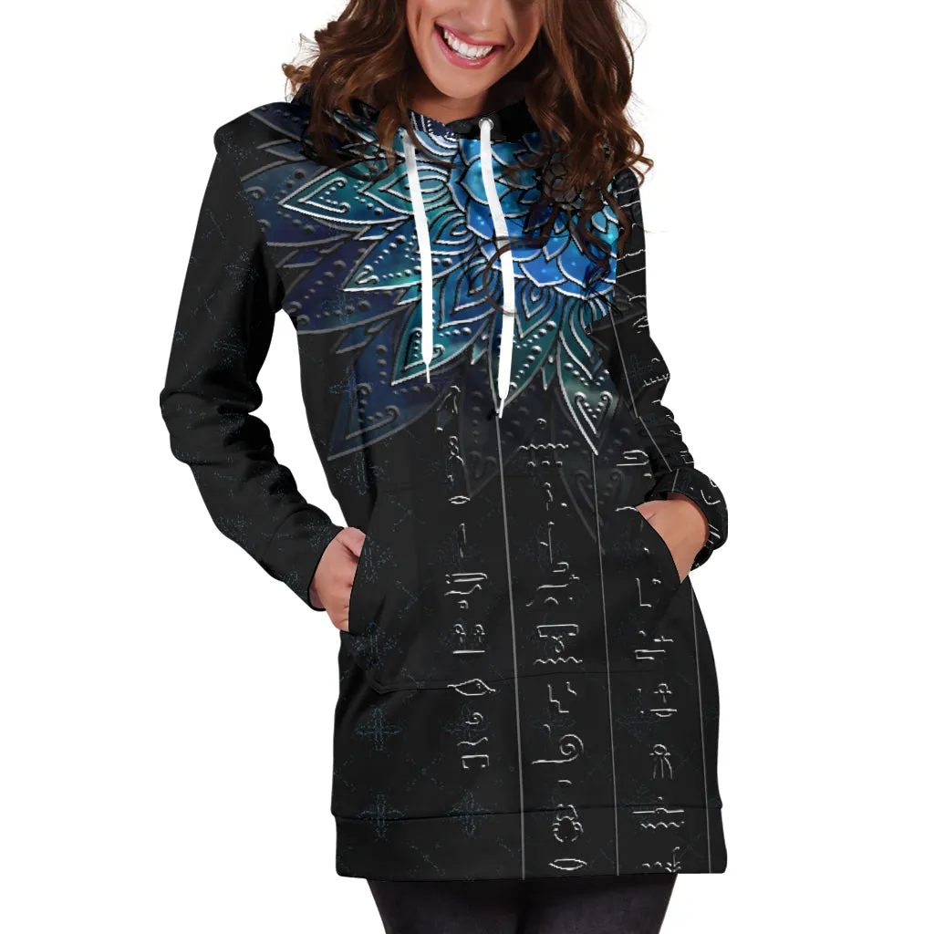 Hieroglyphic Mandala | Hoodie Dress | Mandalazed