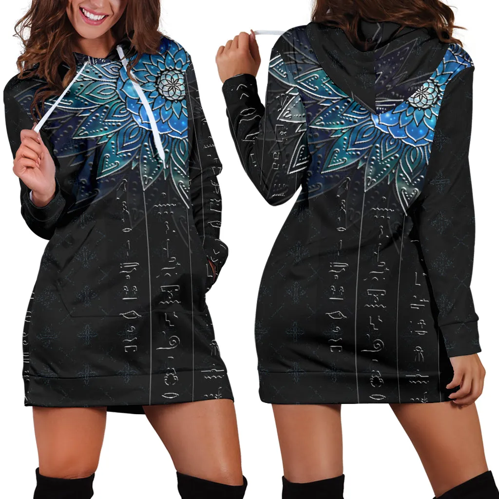 Hieroglyphic Mandala | Hoodie Dress | Mandalazed