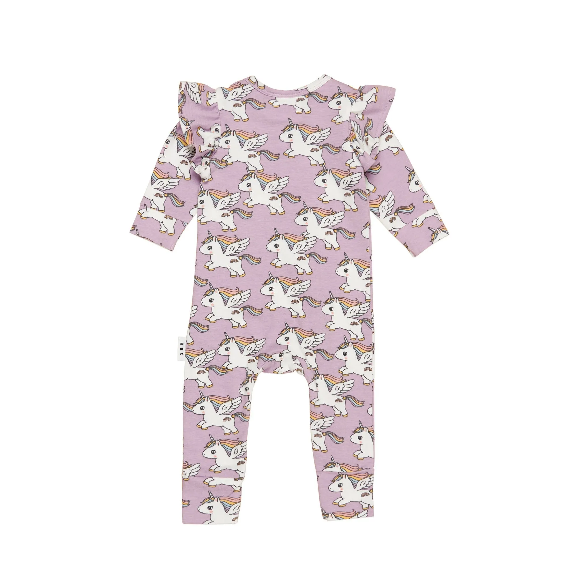 Huxbaby Magical Unicorn Frill Romper - Orchid