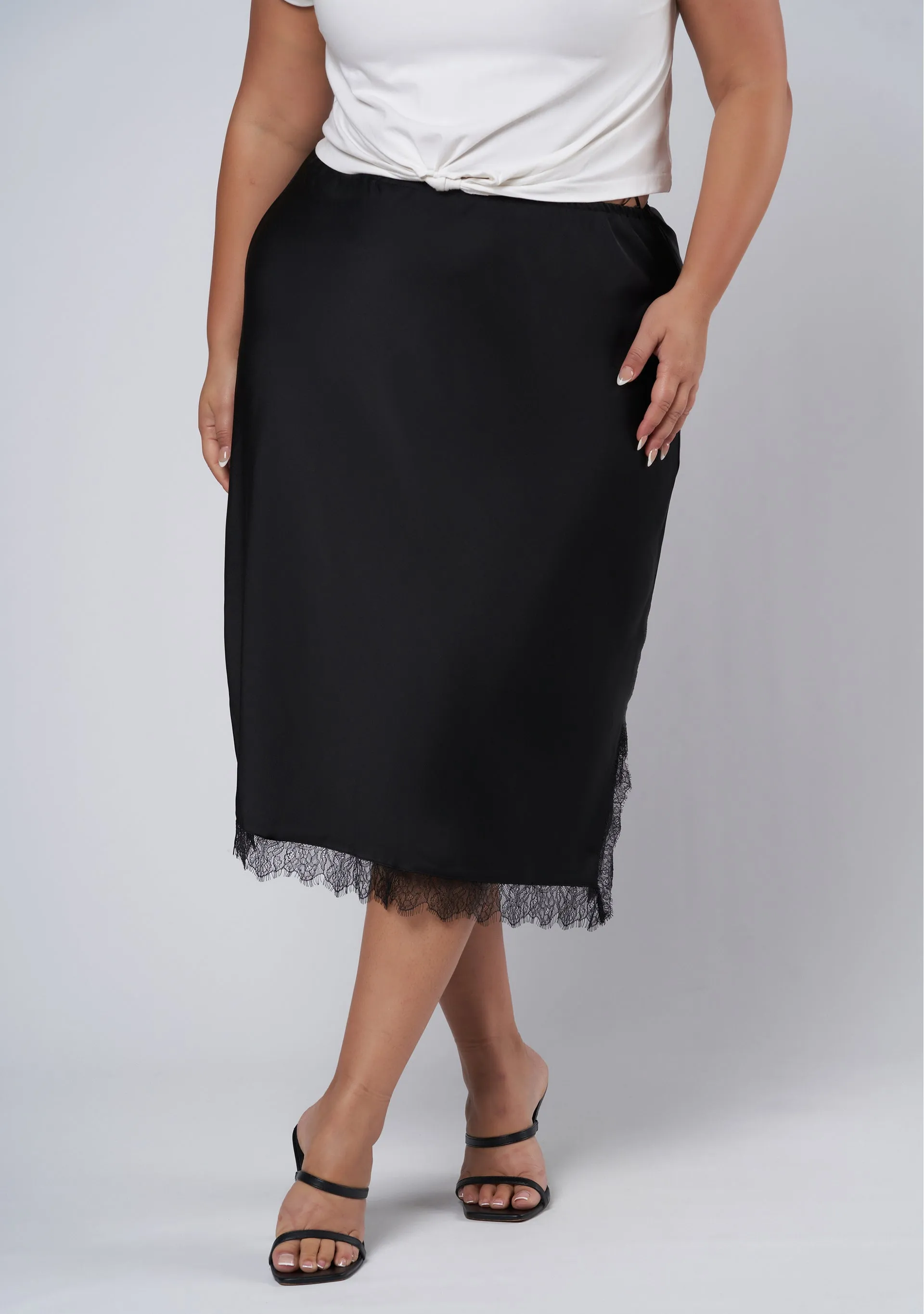 Last Nite Midi Slip Skirt