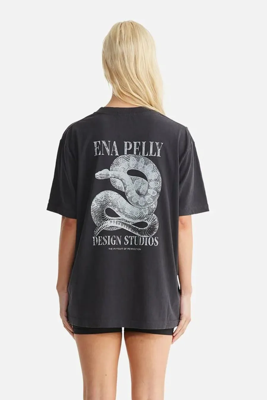 Luna Oversized Tee Serpent Vintage Black