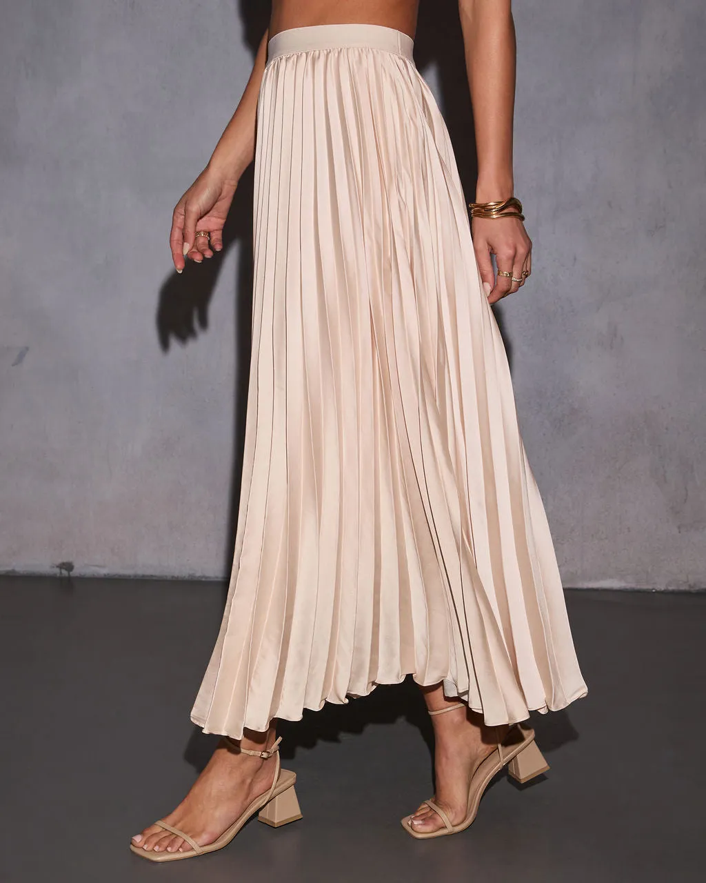 Meet At Dawn Pleated Maxi Skirt