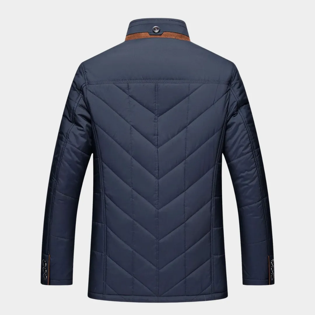 Men's Quilted Parka Jacket  Thick Thermal Windbreaker  Warm Hooded Coat  Solid Color  Multiple Colours