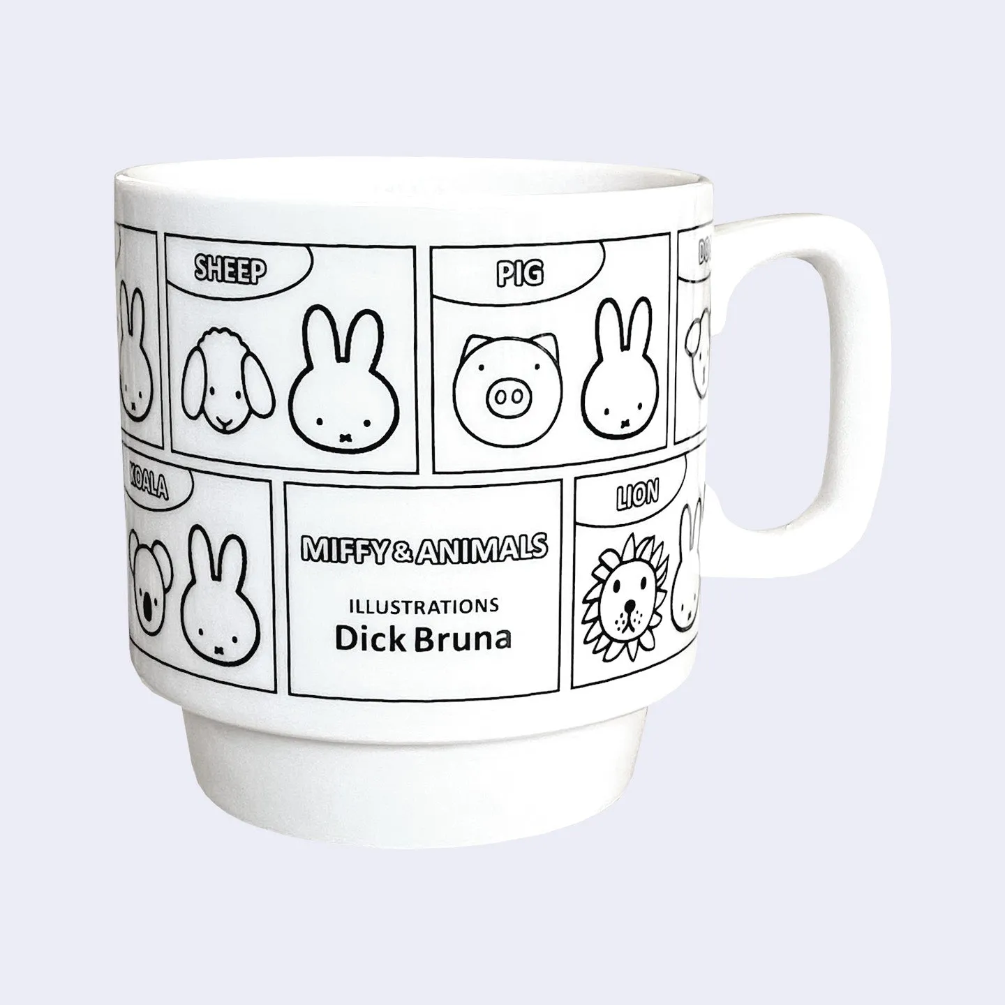 Miffy - Stackable Ceramic Mug (Miffy and Animals - Black & White)