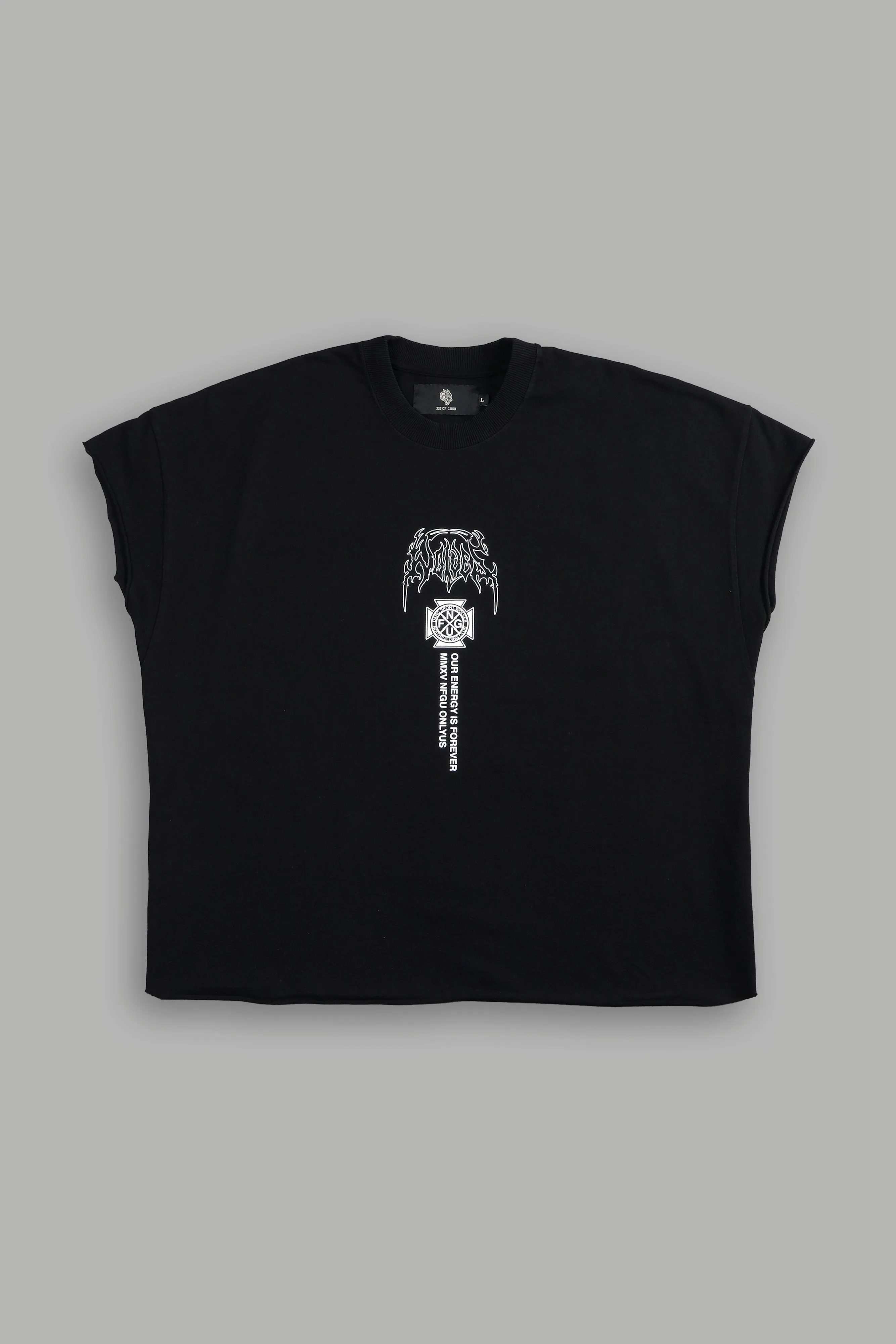 Mourning Star "Grunge" Cut Off Tee in Black