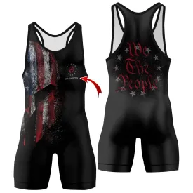 Personalized American Jiu Jitsu Grunge Wrestling Singlets