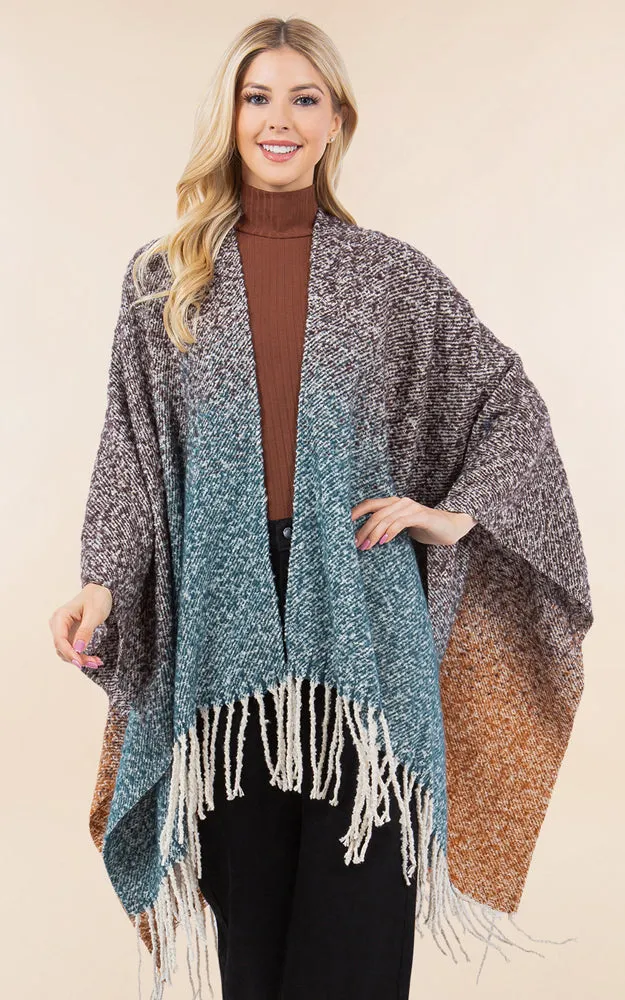 RA4282 TIE DYE GRUNGE LOOK KIMONO CAPE