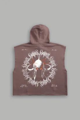 Ragnarok "Grunge" Cut-Off Hoodie in Norse Brown