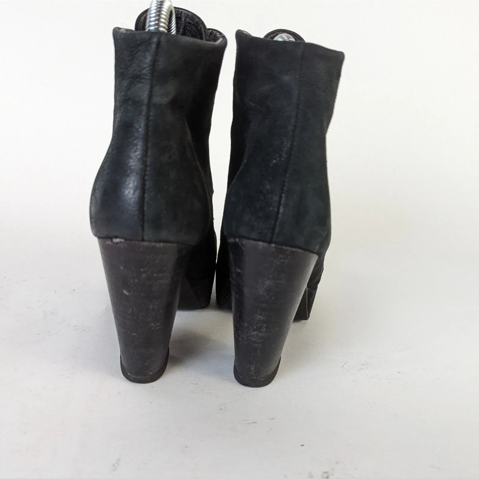 Steve Madden Raspy Black Suede Chunky Ankle Boots -  8.5