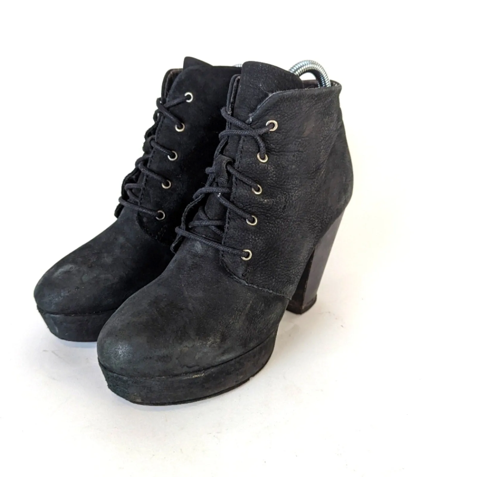 Steve Madden Raspy Black Suede Chunky Ankle Boots -  8.5