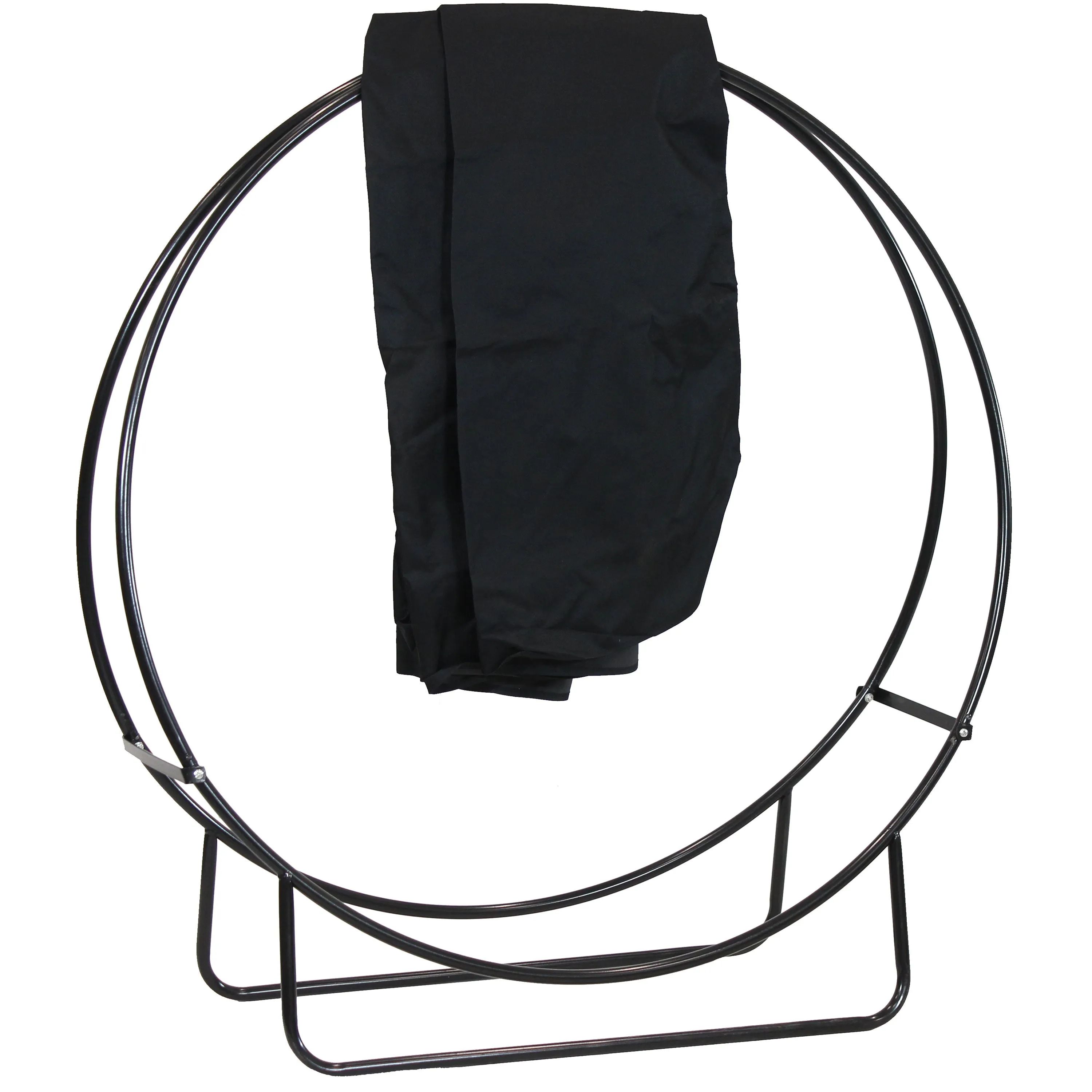 Sunnydaze Firewood Log Hoop Rack with Cover