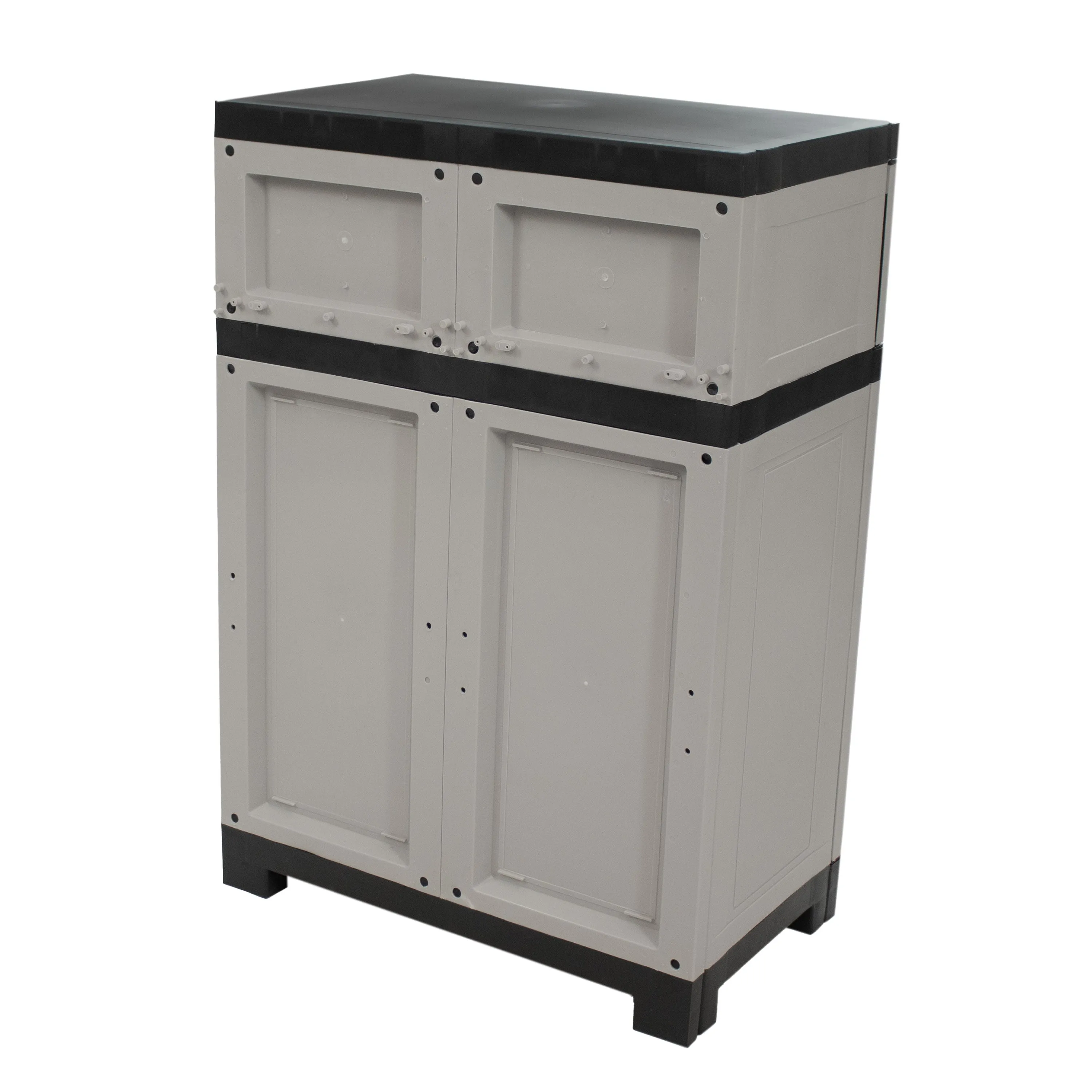 Sunnydaze Plastic Garage Storage Cabinet with Adjustable Shelf - Gray