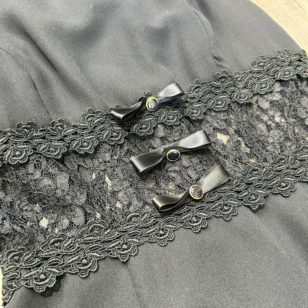 Vintage 90’s “Gothic” Brand, Lace Trim, Mini Dress