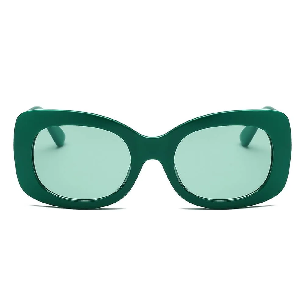Wavly - Retro Rectangle Oversize Sunglasses